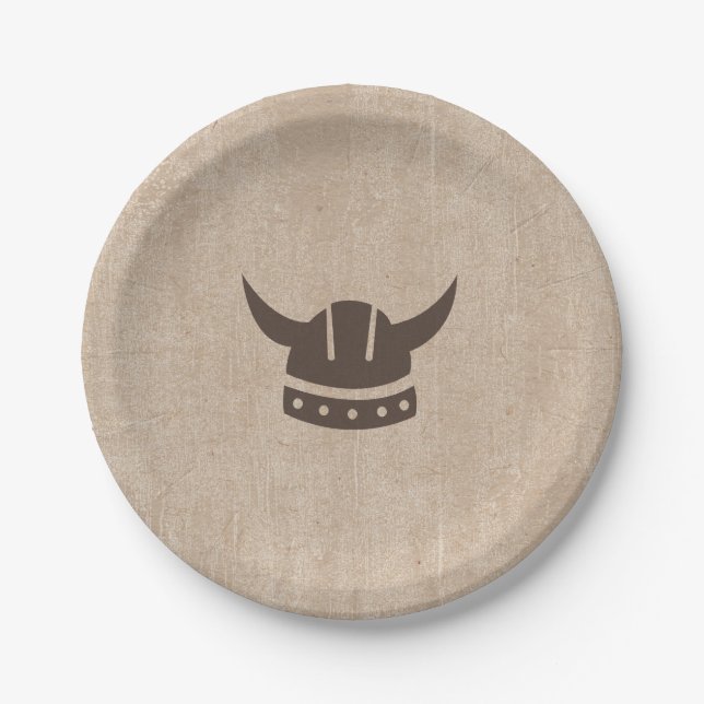Assiettes En Carton Dragon & Viking Plaque papier d'anniversaire (Devant)
