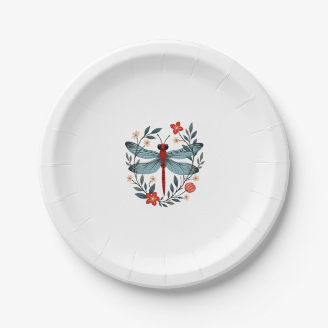 Assiettes En Carton Dragonfly Christmas T-Shirt_1 (1) (Devant)