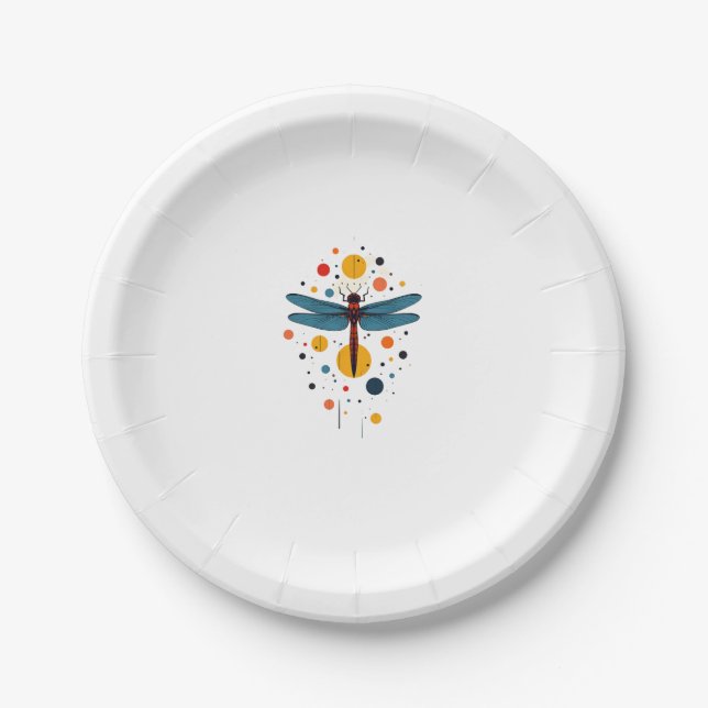 Assiettes En Carton Dragonfly Painting Art Animal Abstract Graphic Dra (Devant)