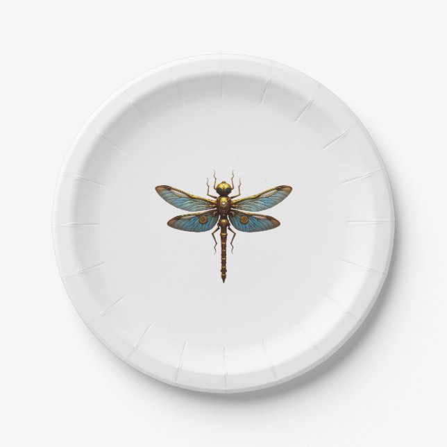 Assiettes En Carton Dragonfly Steam Punk Insect Art Engineer Steampunk (Devant)