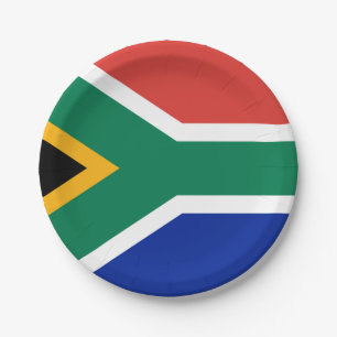 Assiettes En Carton Drapeau Afrique du Sud Patriotique sud-africain