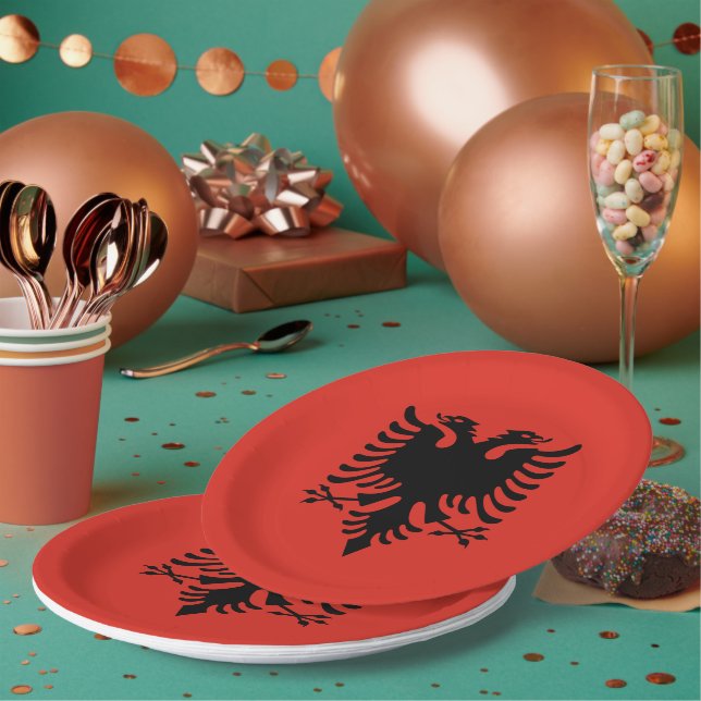 Assiettes En Carton Drapeau albanais (Multi)