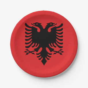 Assiettes En Carton Drapeau albanais patriotique