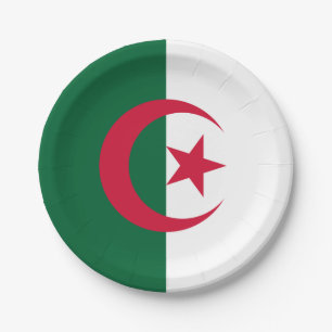 Assiettes En Carton Drapeau algérien patriotique