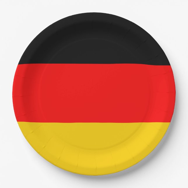 Assiettes En Carton Drapeau Allemagne (Devant)