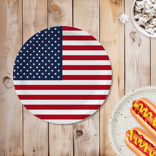 Assiettes En Carton Drapeau américain patriotique (Créateur téléchargé)