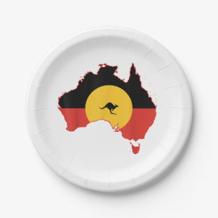 Assiettes En Carton Drapeau autochtone T Chemise Australie Drapeau cad
