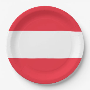 Assiettes En Carton Drapeau Autriche