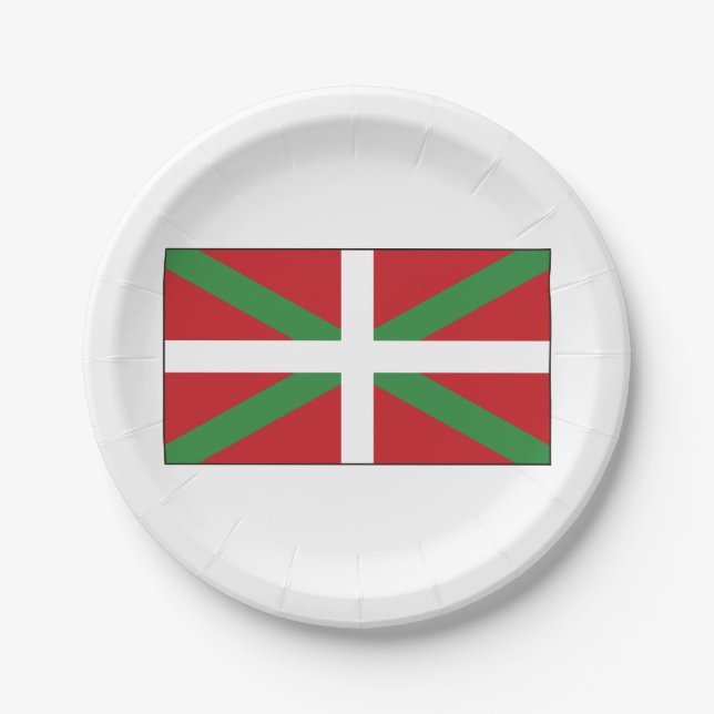 Assiettes En Carton Drapeau Basque Espagne (Devant)
