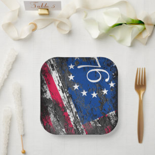 Assiettes En Carton Drapeau Betsy Ross 1776 4 juillet patriotique