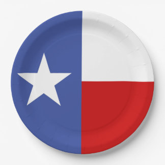 Assiettes En Carton Drapeau bleu et rouge de saphir du Texas