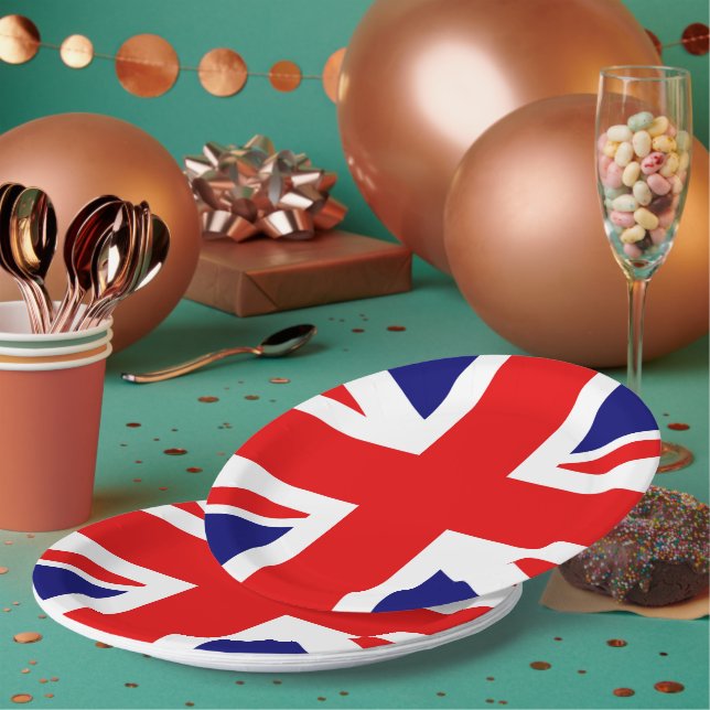 Assiettes En Carton Drapeau britannique (Multi)