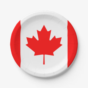 Assiettes En Carton Drapeau canadien