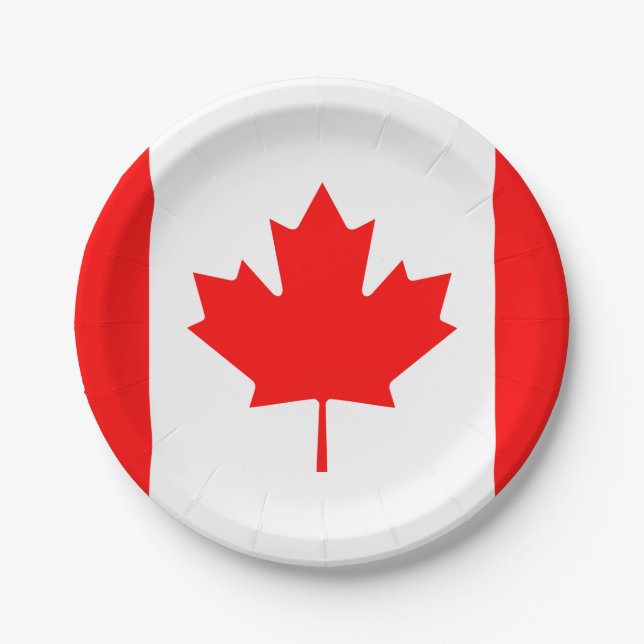 Assiettes En Carton Drapeau canadien (Devant)