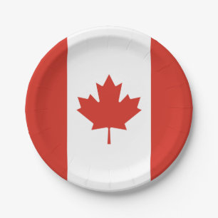 Assiettes En Carton Drapeau canadien patriotique