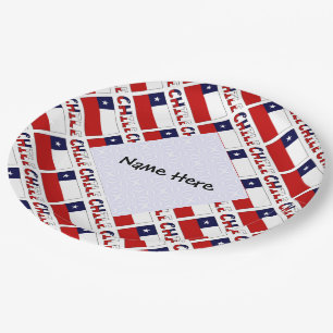 Assiettes En Carton Drapeau chilien personnalisé en mosaïque