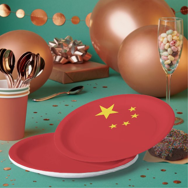 Assiettes En Carton Drapeau chinois (Multi)