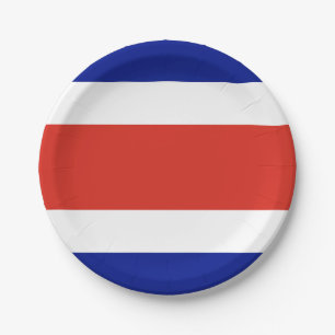 Assiettes En Carton Drapeau civil du Costa Rica