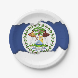 Assiettes En Carton Drapeau classique de Belize