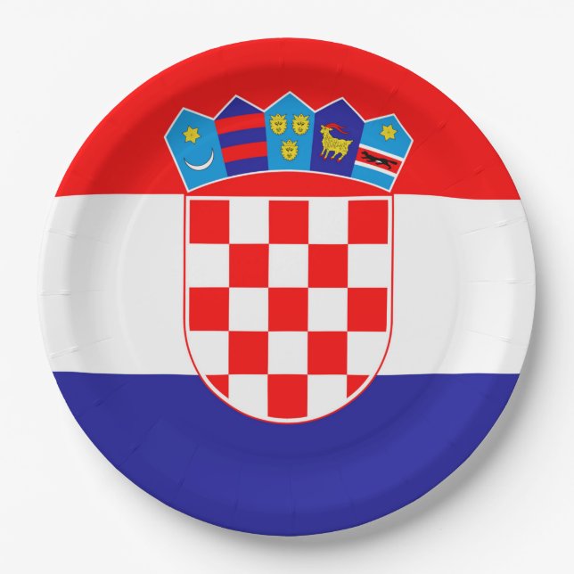 Assiettes En Carton Drapeau Croatie (Devant)
