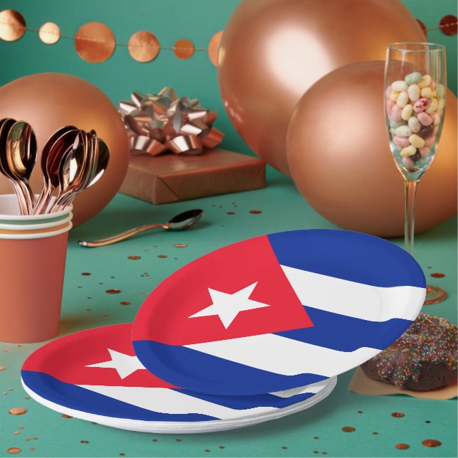 Assiettes En Carton Drapeau Cuba (Multi)