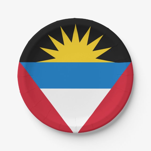 Assiettes En Carton Drapeau d'Antigua-et-Barbuda (Devant)
