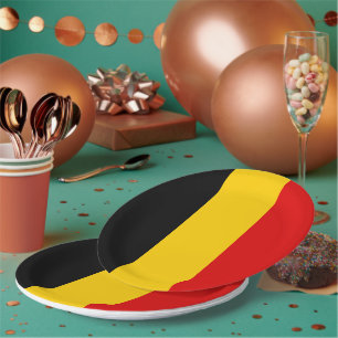 Assiettes En Carton Drapeau de Belgique