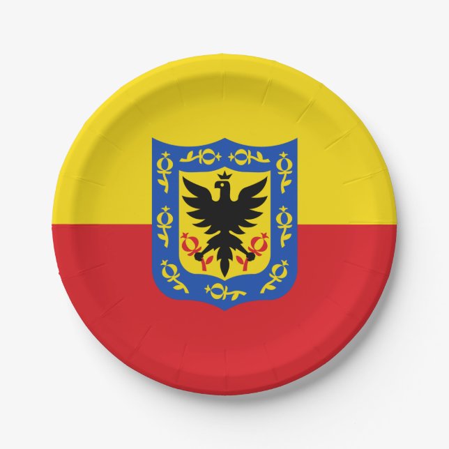 Assiettes En Carton Drapeau de Bogota, Colombie (Devant)