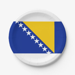 Assiettes En Carton Drapeau de Bosnie-Herzégovine