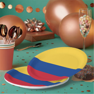 Assiettes En Carton Drapeau de Colombie