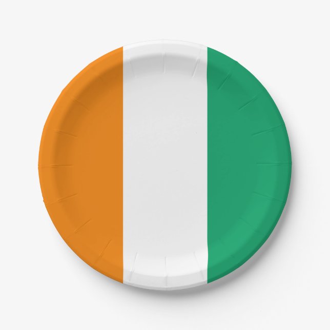 Assiettes En Carton Drapeau de Côte d'Ivoire (Devant)