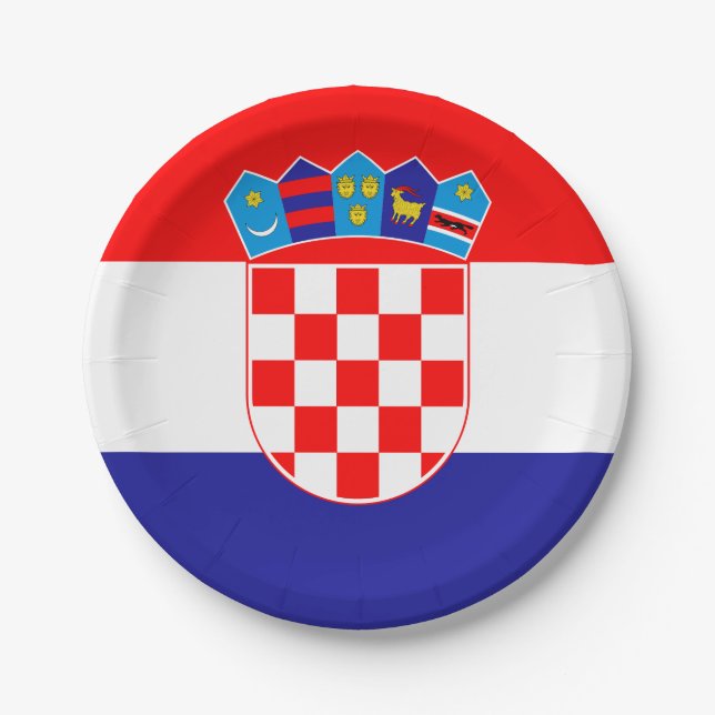 Assiettes En Carton Drapeau de Croatie (Devant)