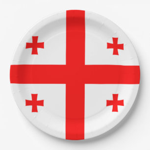 Assiettes En Carton Drapeau de Géorgie