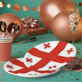 Assiettes En Carton Drapeau de Géorgie
