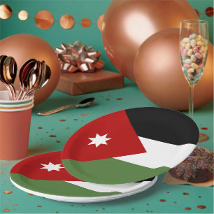 Assiettes En Carton Drapeau de Jordanie