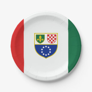 Assiettes En Carton Drapeau de la Fédération de Bosnie-Herzégovine