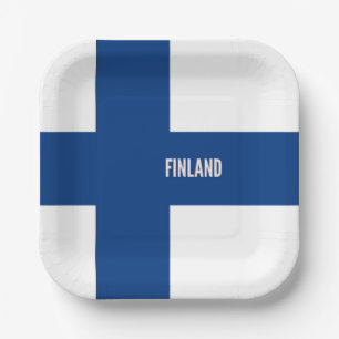 Assiettes En Carton Drapeau de la Finlande
