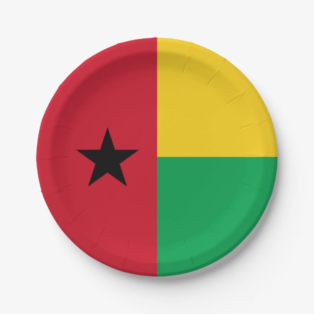 Assiettes En Carton Drapeau de la Guinée Bissau (Devant)