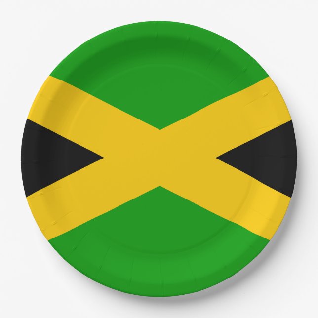 Assiettes En Carton Drapeau de la Jamaïque (Devant)