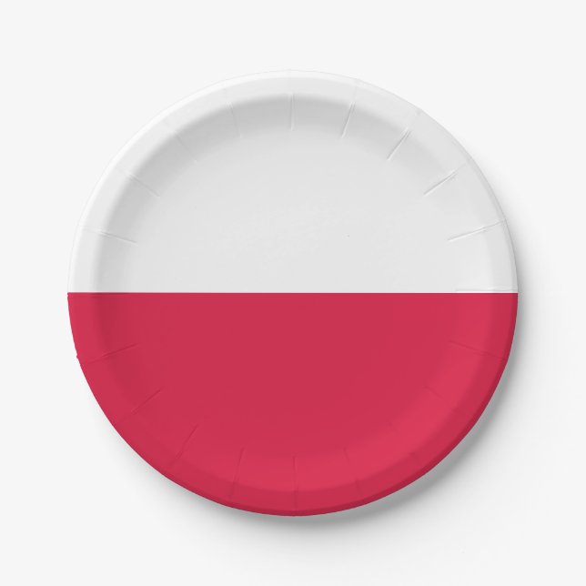 Assiettes En Carton Drapeau de la Pologne Plaques de papier (Devant)