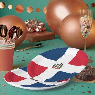 Assiettes En Carton Drapeau de la République Dominicaine
