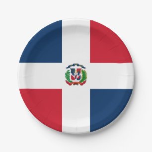 Assiettes En Carton Drapeau de la République dominicaine