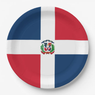 Assiettes En Carton Drapeau de la République dominicaine