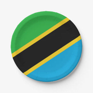 Assiettes En Carton Drapeau de la Tanzanie