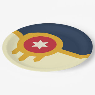 Assiettes En Carton Drapeau de la ville de Tulsa