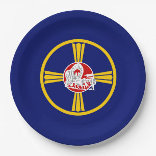 Assiettes En Carton Drapeau de la ville d'Omaha (Nebraska)