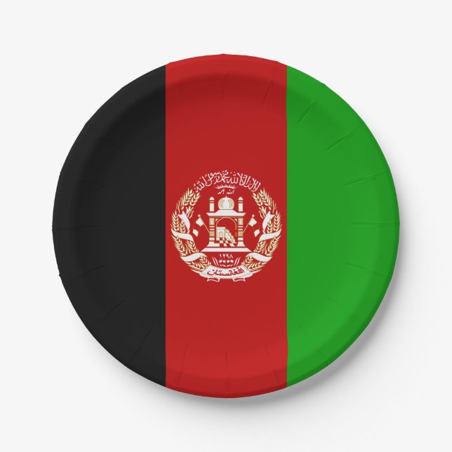 Assiettes En Carton Drapeau de l'Afghanistan (Devant)