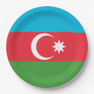 Assiettes En Carton Drapeau de l'Azerbaïdjan