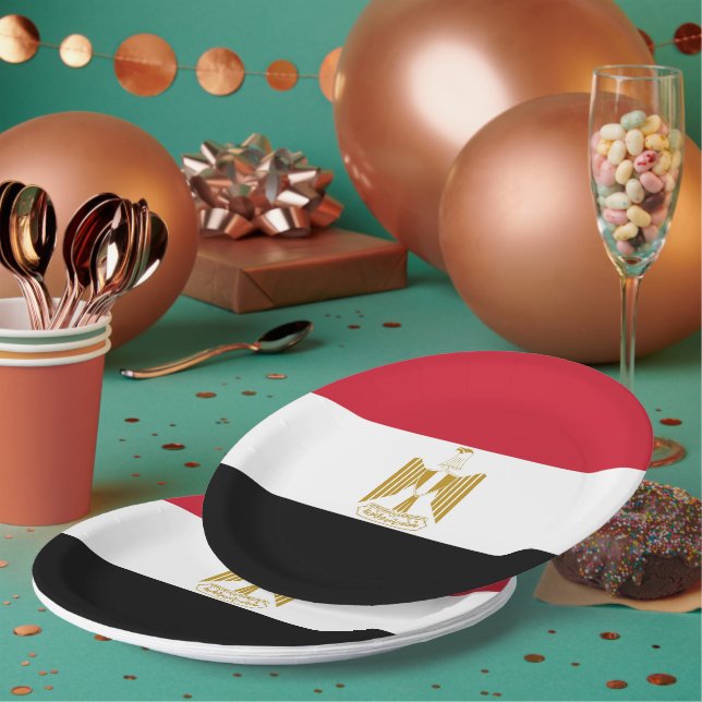 Assiettes En Carton Drapeau de l'Égypte (Multi)