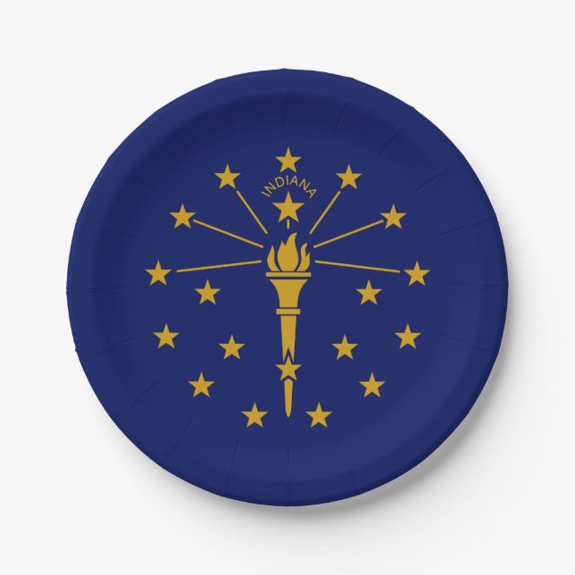 Assiettes En Carton Drapeau de l'État de l'Indiana (Devant)